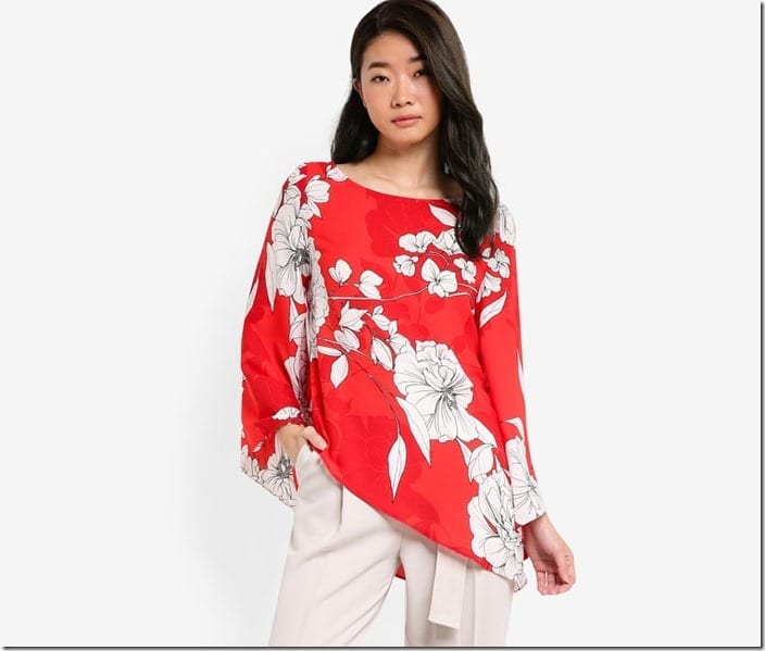 boat-neck-red-asymmetric-floral-top