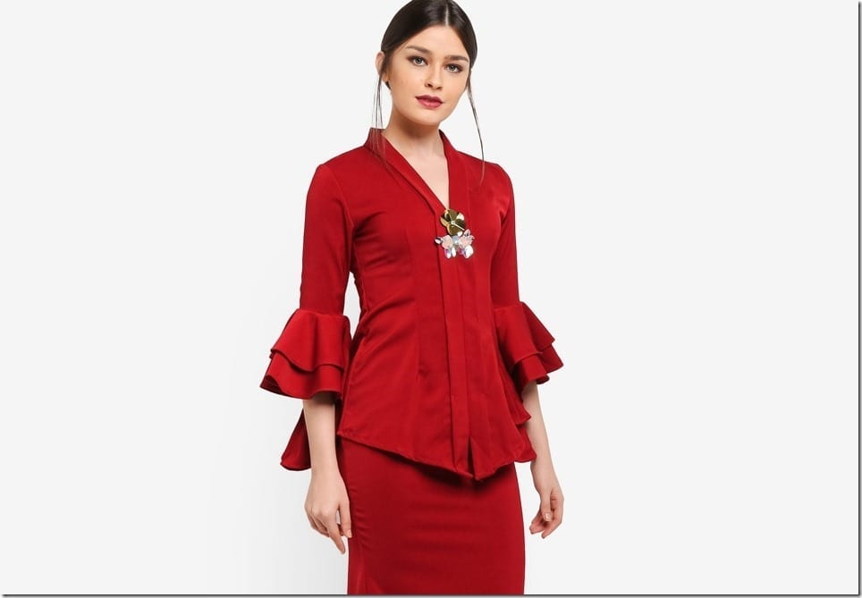 Minimalist Modern Kebaya Style With Tiered Ruffle Sleeves