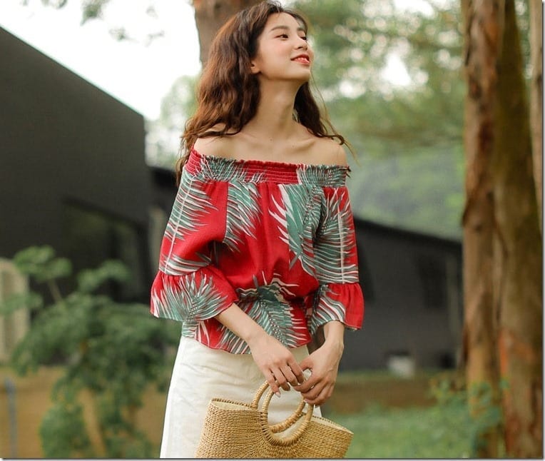 Red Tropical Print Blouse Ideas For Your CNY 2018 OOTD