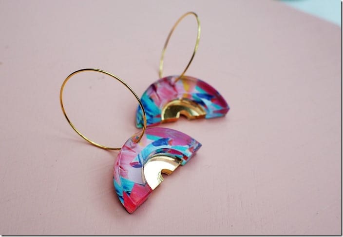 Fashionista NOW: Artistic Gold Hoops With A Colorful Splash