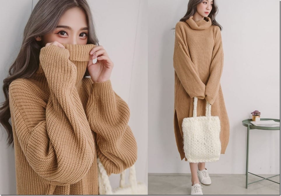 Get Cozy Chic In A Laid Back Knit Sweater Dress Style