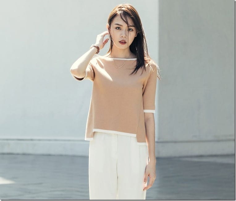 The Minimalist Split Sleeve Top With Contrast Edge