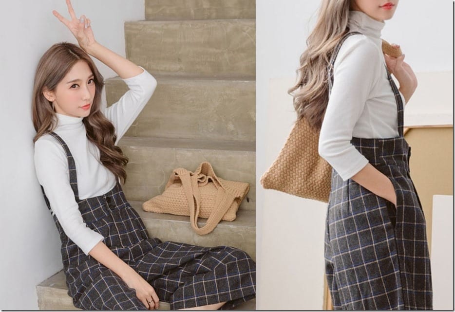 The Pinafore Culotte Jumpsuit Style In Chic Plaid