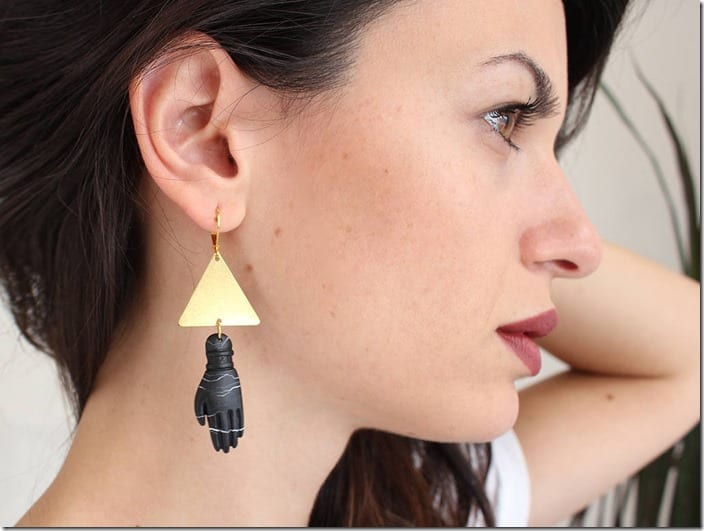 triangle-black-hand-charm-earrings