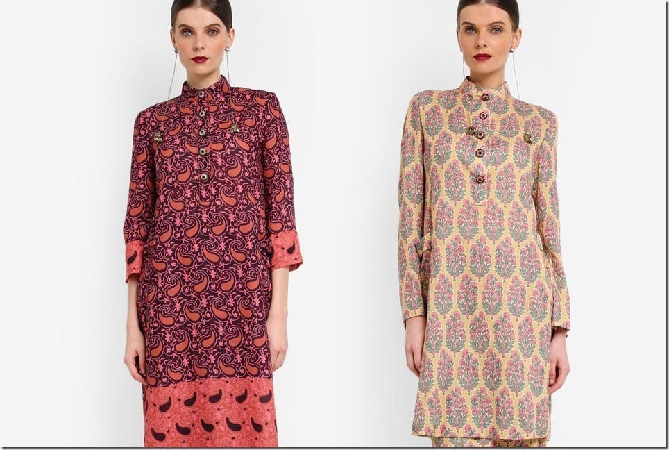 Bollywood-Inspired Mandarin Collar Kurung To Wear For Raya 2018