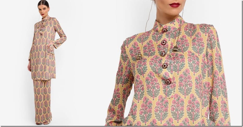 floral-print-cotton-mandarin-collar-kurung