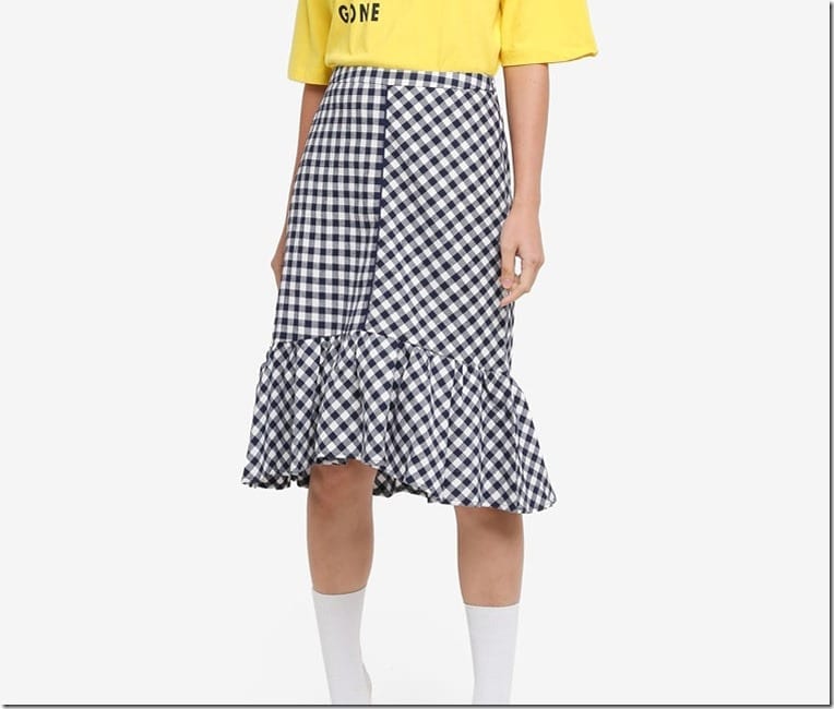 Gingham asymmetrical skirt sale