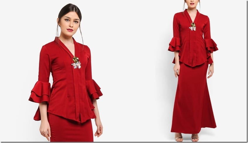 red-tiered-ruffle-sleeve-kebaya