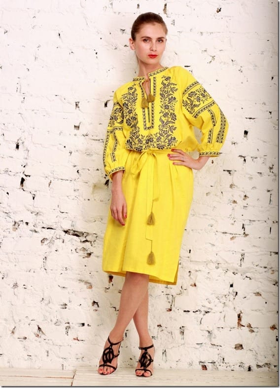 bright-yellow-embroidered-midi-dress