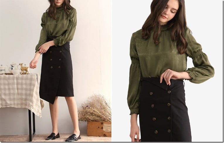 green-balloon-sleeve-blouse