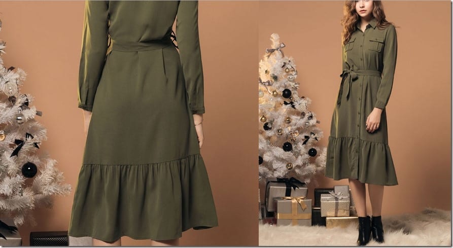 green-midi-belted-shirt-dress