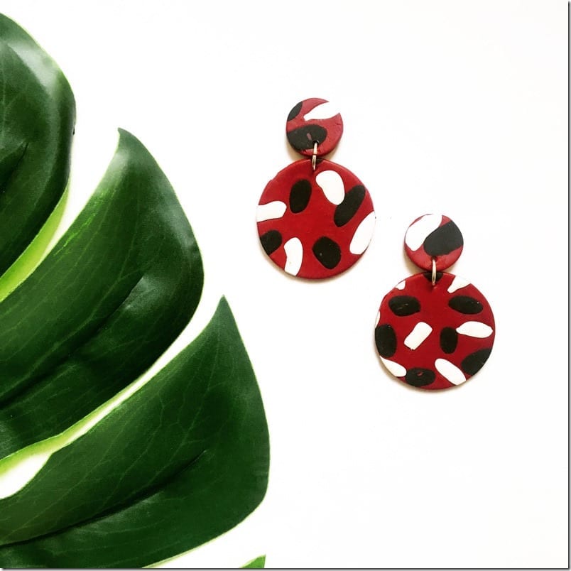 red-black-white-statement-clay-earrings