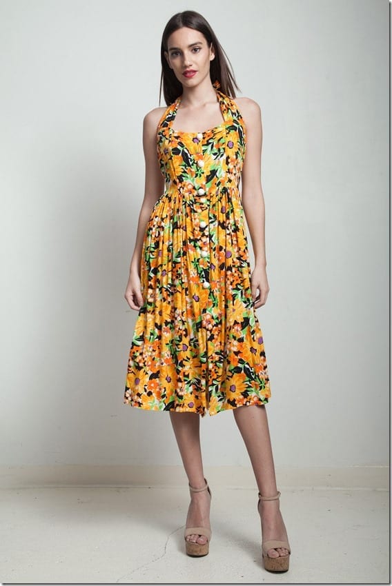 vintage-80s-halter-yellow-sunflower-dress