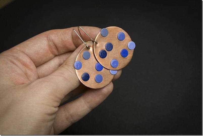 blue-polka-dot-copper-earrings