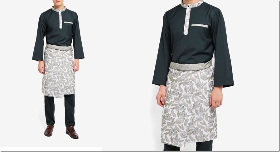 green-jacquard-baju-melayu-set