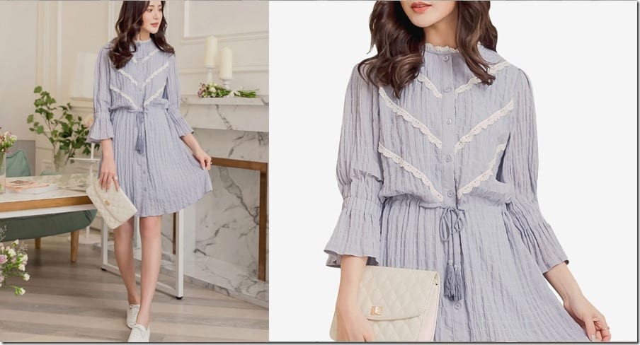 pale-blue-button-up-trumpet-sleeve-dress