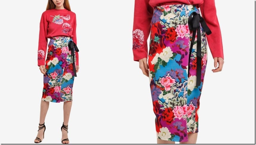 wrap-style-floral-midi-pencil-skirt