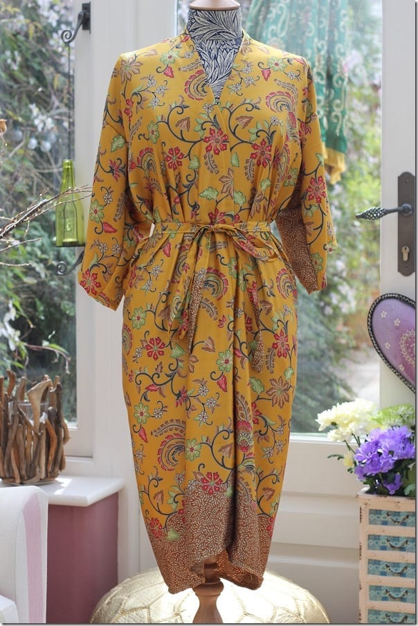 yellow-floral-silk-kimono-robe