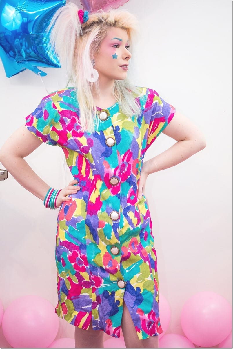 80s-rainbow-abstract-floral-dress