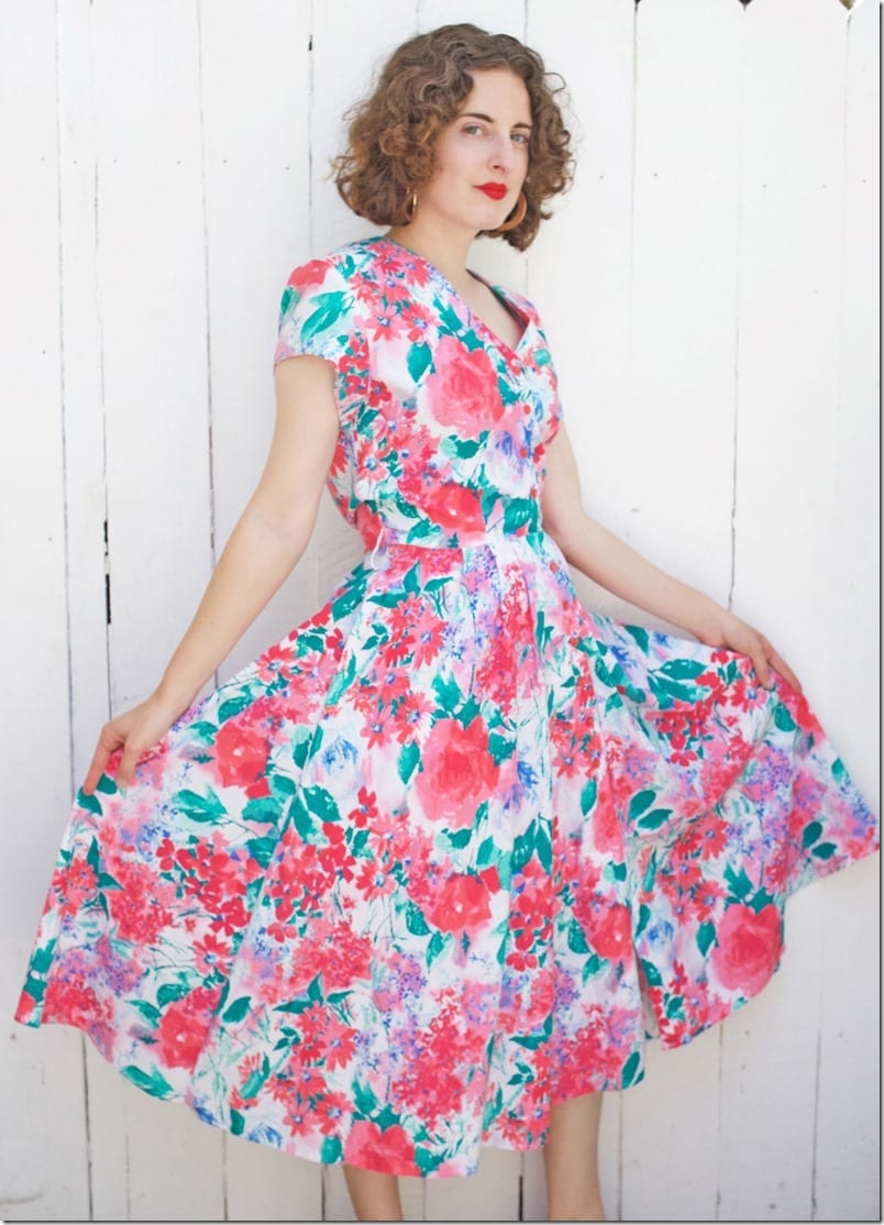 1980s flower dress