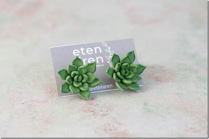 green-succulent-stud-earrings