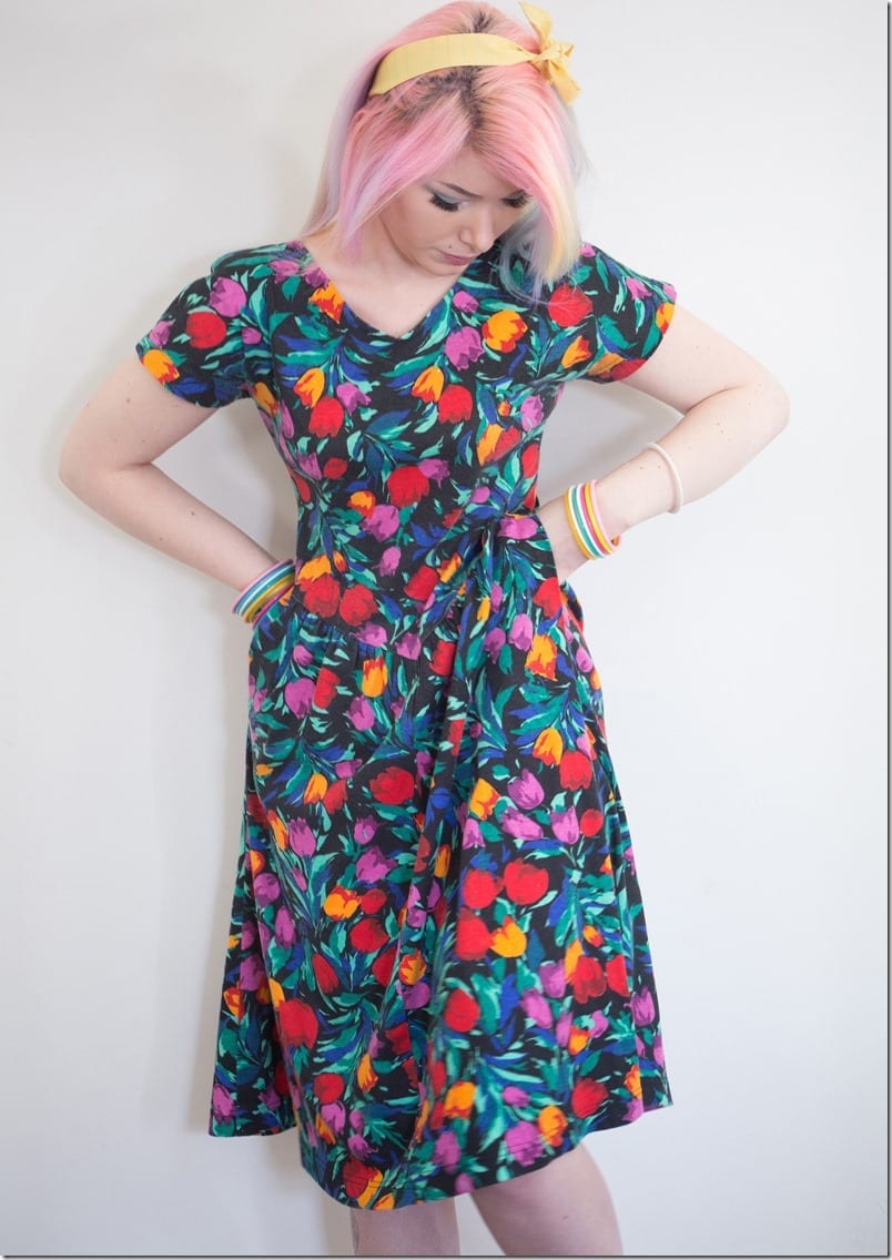 Vintage 80s floral outlet dress