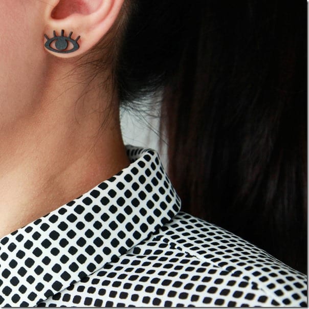 black-leather-eye-stud-earrings