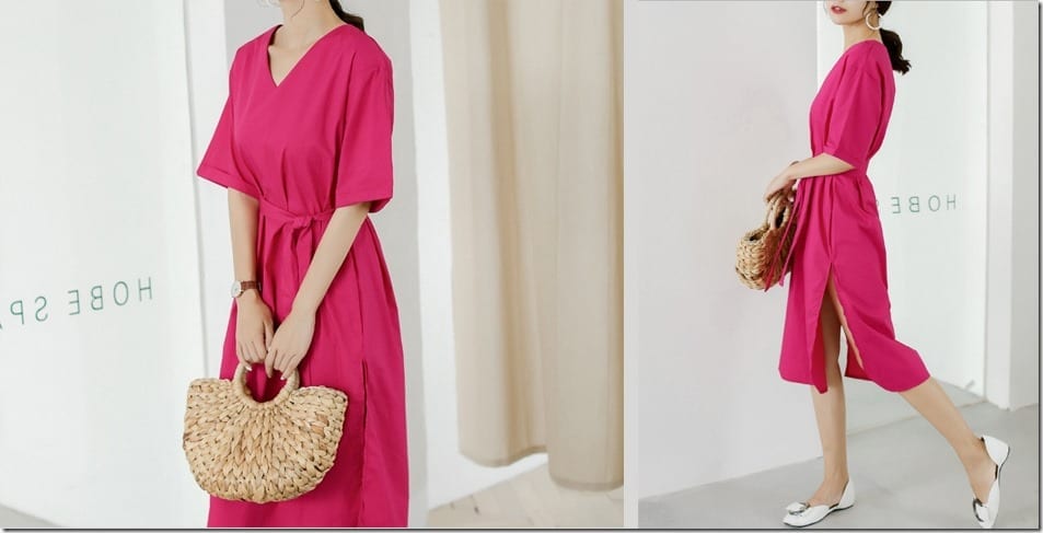 pink-side-split-midi-dress
