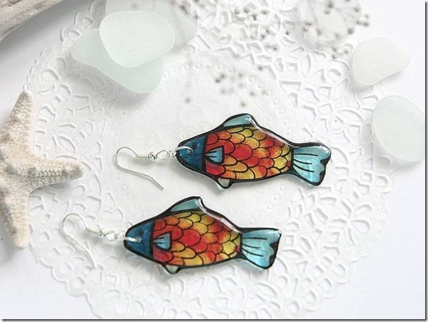 red-goldfish-resin-earrings