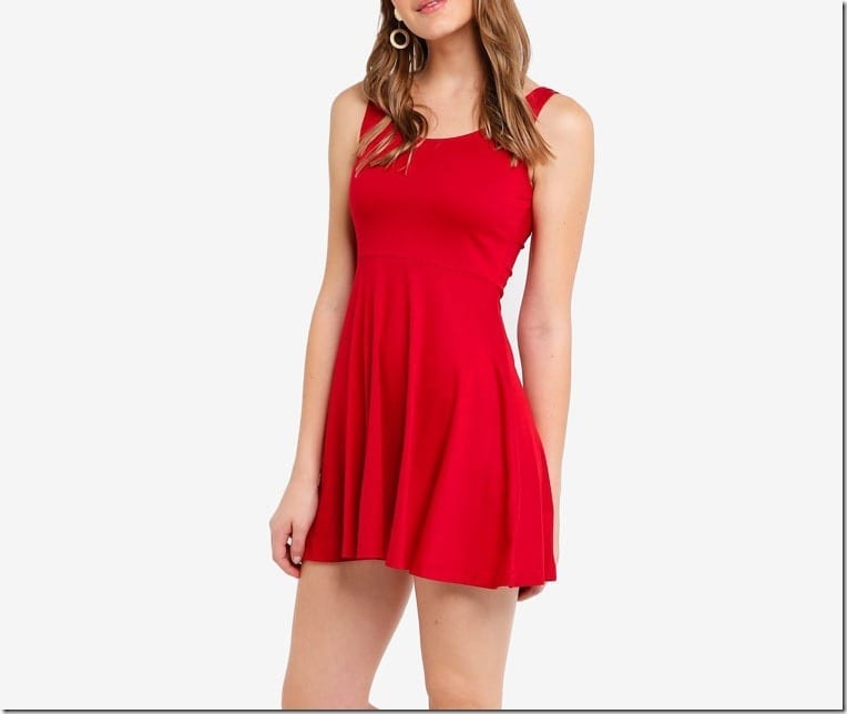 red-mini-sleeveless-dress