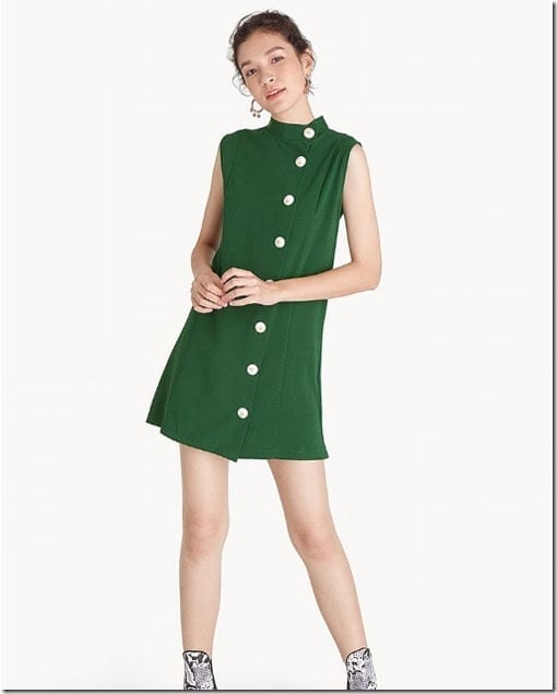 green-side-button-mini-dress