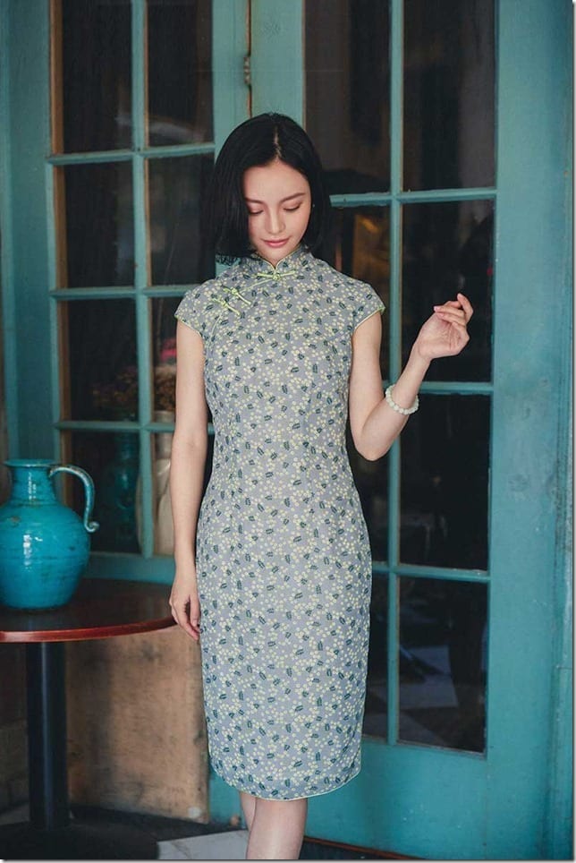 tropical-green-cotton-cheongsam-dress