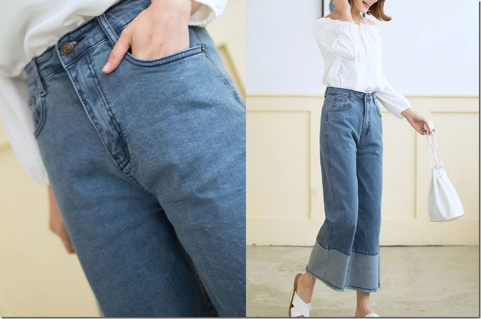 How to wear hot sale denim palazzo pants