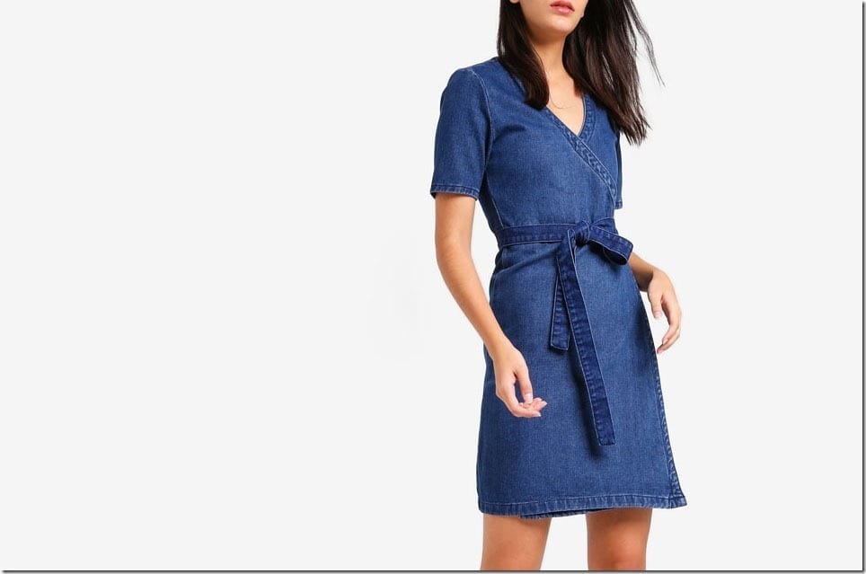 Women's Denim Wrap Dress in Elsworth Wash