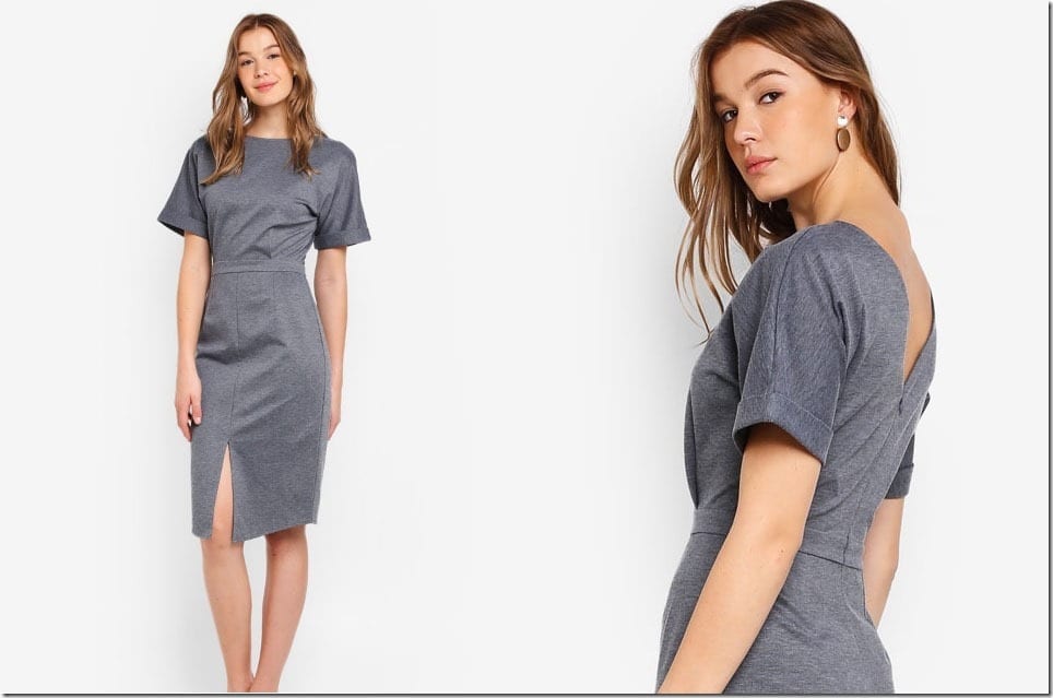 The Drop Shoulder Dress For An Elegant Minimalist Work OOTD