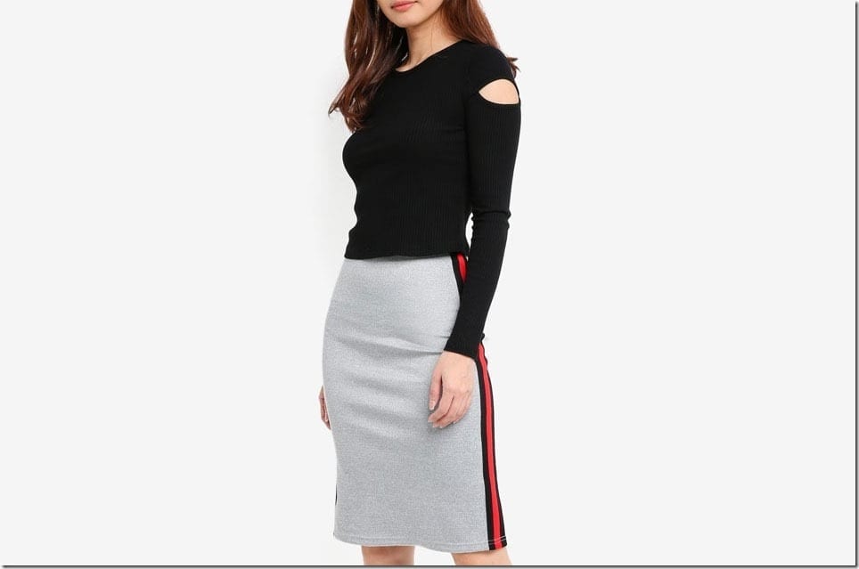 The Side Stripe Midi Skirt Style For An Athleisure Vibe