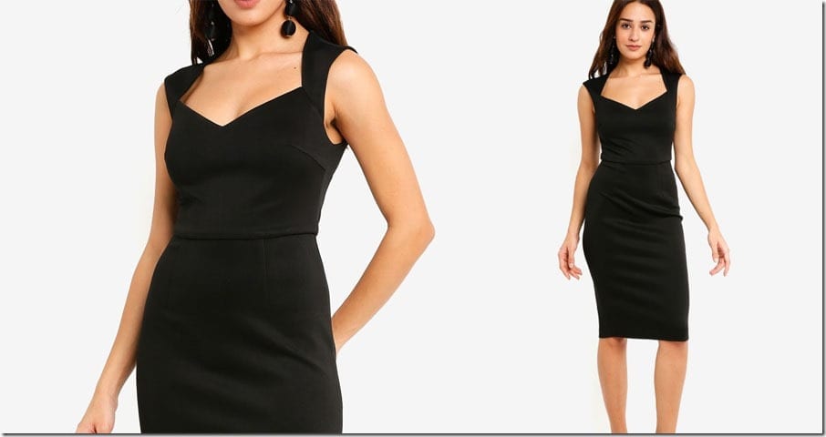 black-sweetheart-neck-bodycon-dress