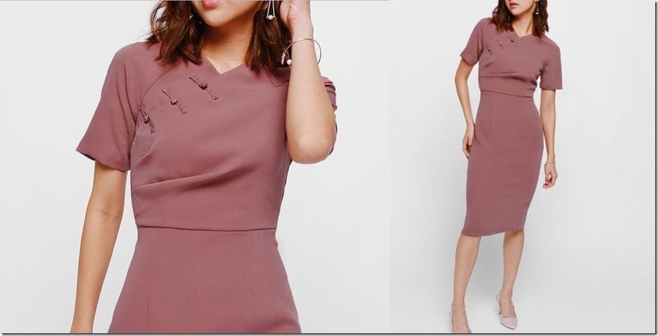 ruched-cheongsam-midi-dress