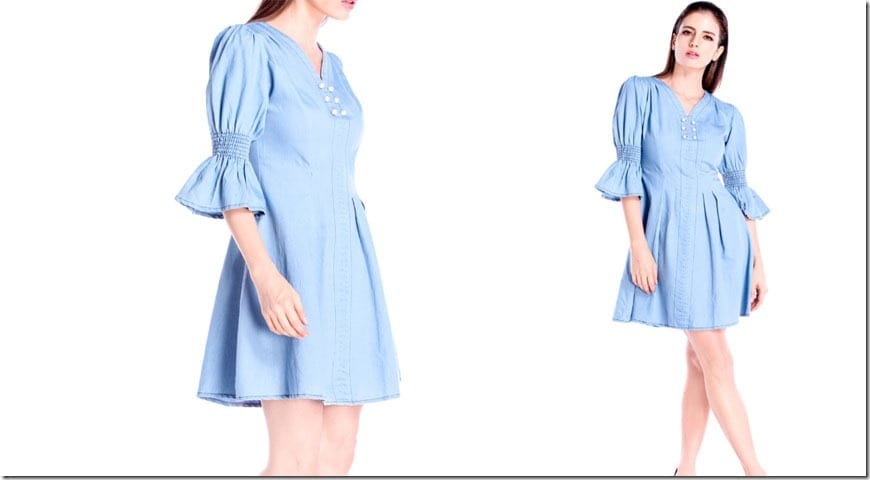 soft-blue-statement-sleeve-pearl-denim-dress