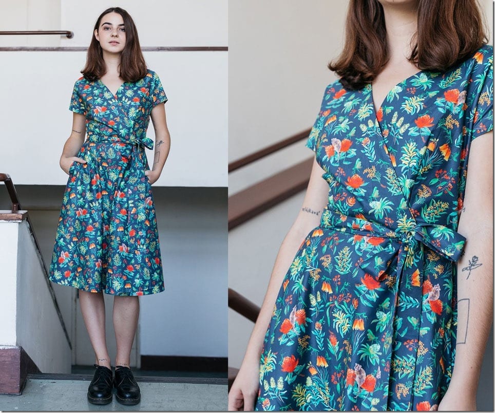 aussie-bush-flower-wrap-dress