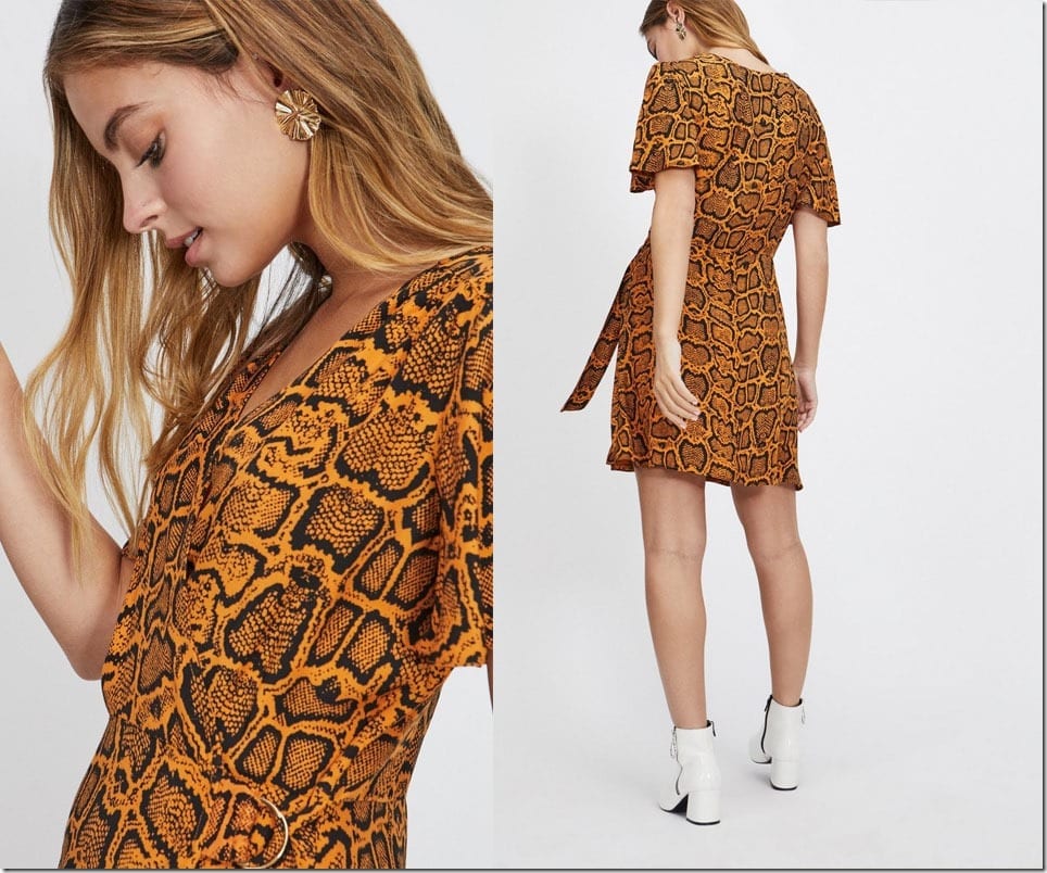 brown-snake-print-dress