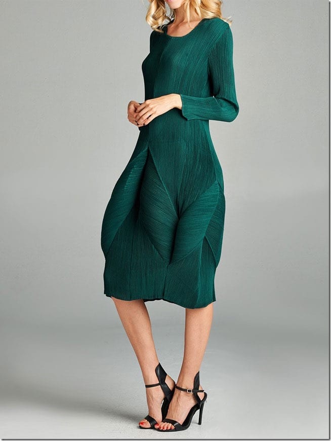 green-pleated-blooming-dress