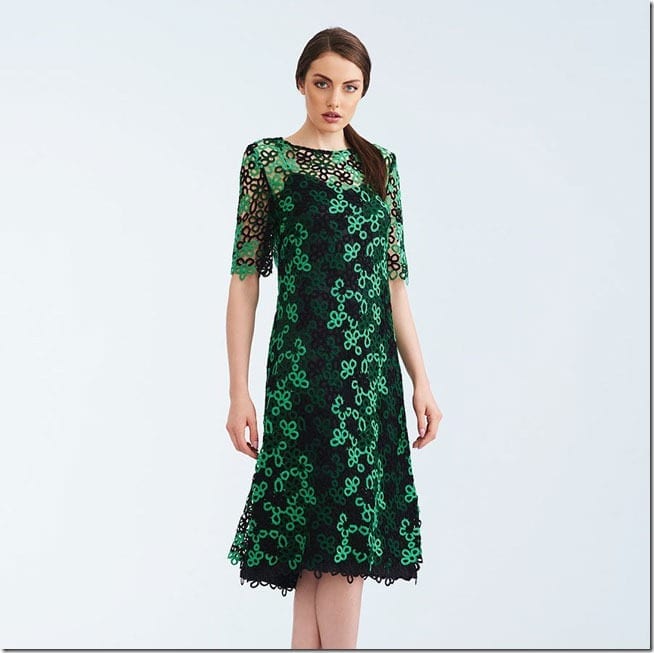 green-statement-lace-flared-dress