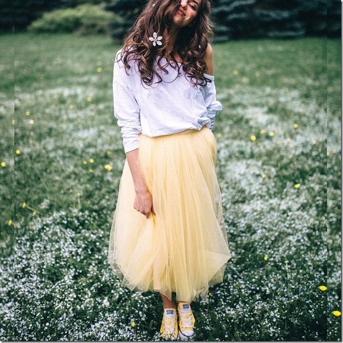 yellow-tulle-midi-skirt