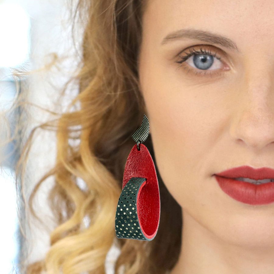 Striking Earrings To Try ~ Unique Statement Leather Swirl Earrings