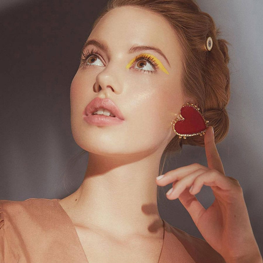 Hot Earring Trend Spotted: Statement Red Heart Earrings