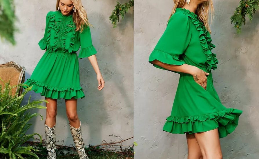 Sustainable Ruffle Lace Dress