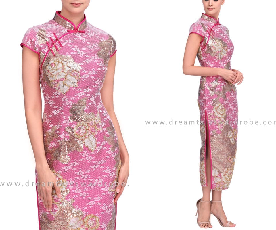 Sequin Long Cheongsam Dress