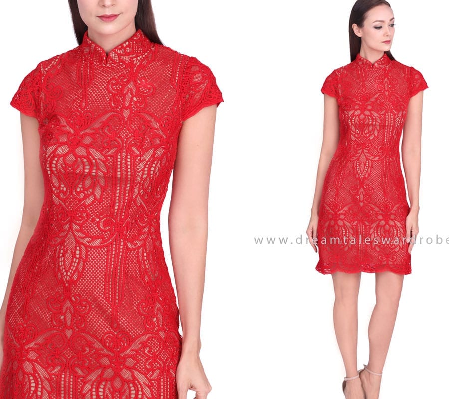 Statement Lace Cheongsam Dress