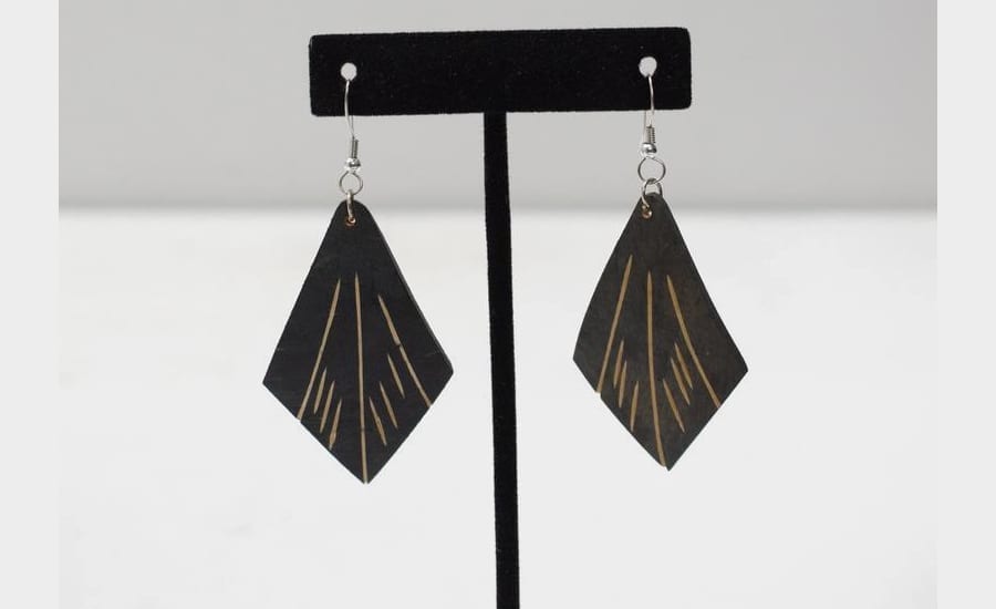 Statement Etched Coconut Geometric Earrings